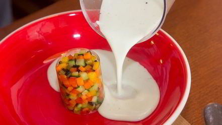 Рецепт тартара из овощей в соусе из йогурта