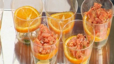 Рецепт тартара из семги на апельсине