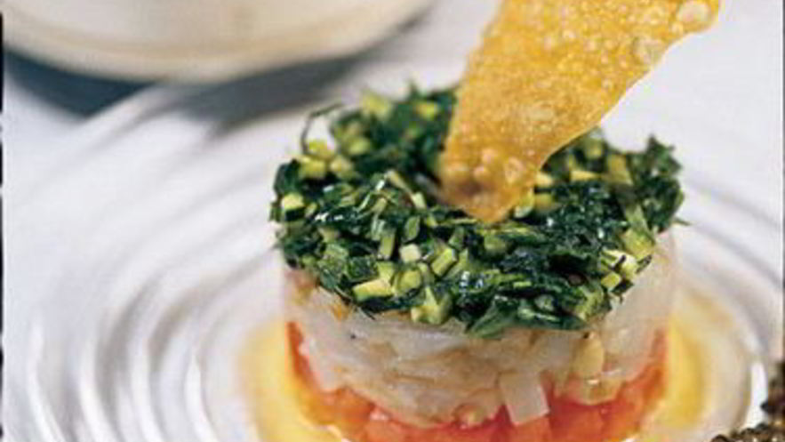 Рецепт тартара из томатов, дорады и цукини