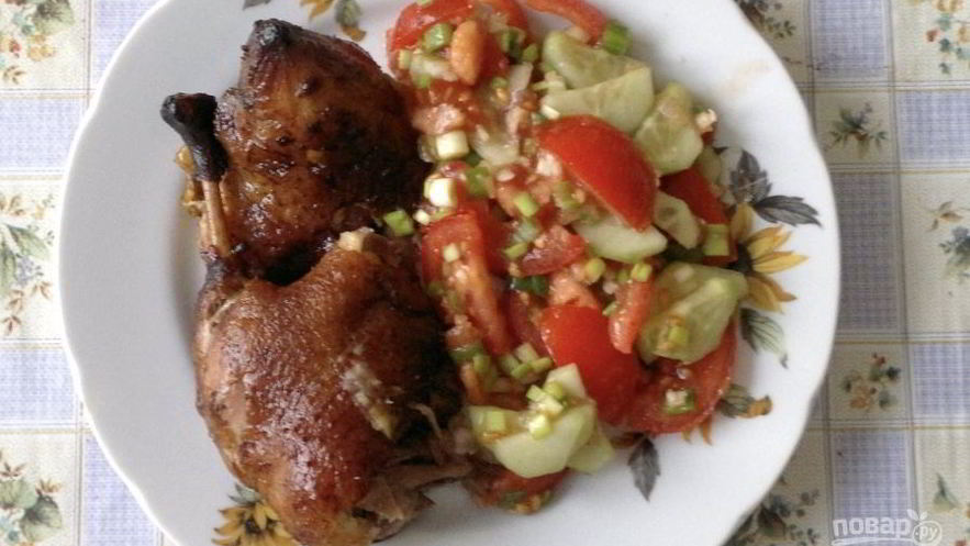 Рецепт утки в соусе ткемали с медом