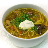 Ароматный грибной суп с вермишелью