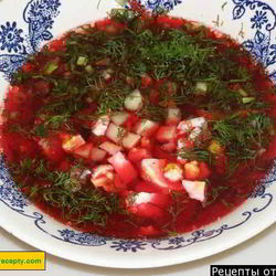 Рецепт Борща холодного с ботвой