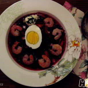 Рецепт Борща холодного с креветками