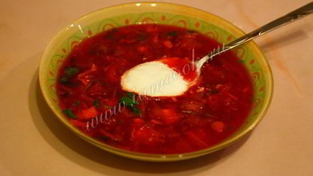 Рецепт борща на курином бульоне