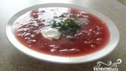 Рецепт борща с фасолью