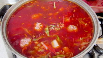 Рецепт борща с фрикадельками