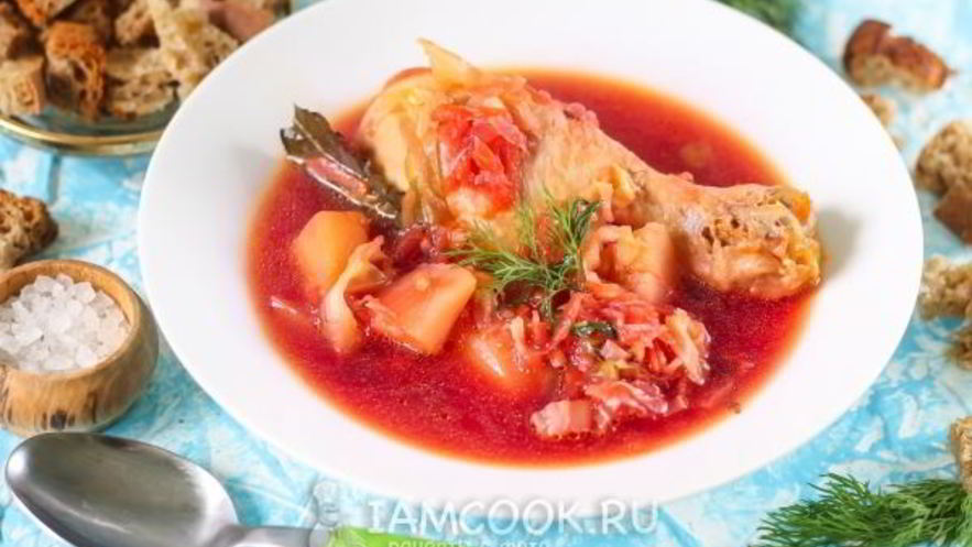 Рецепт борща с курицей в мультиварке