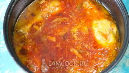 Рецепт борща с курицей в мультиварке