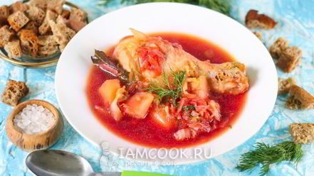 Рецепт борща с курицей в мультиварке