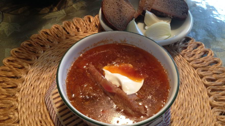 Рецепт борща с салом по-мужски