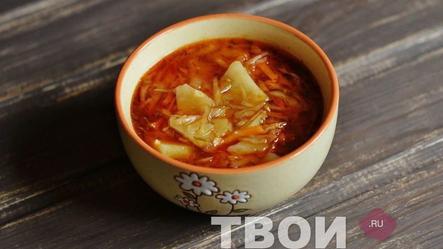 Рецепт борща с тушеной капустой