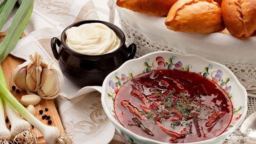 Рецепт борща со шкварками