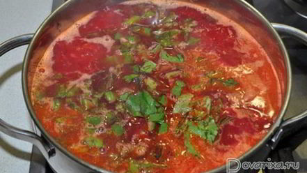 Рецепт борща со свекольной ботвой