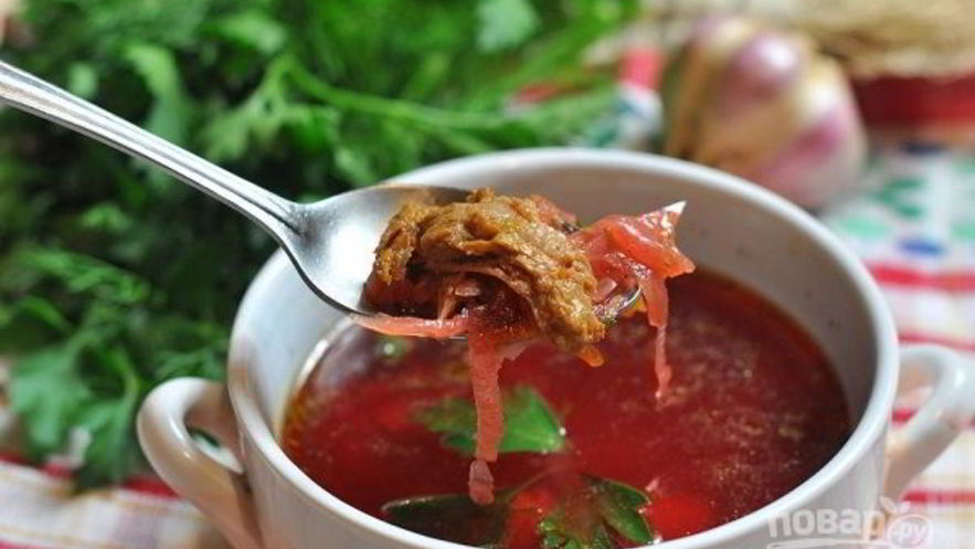 Рецепт борща со свининой в мультиварке