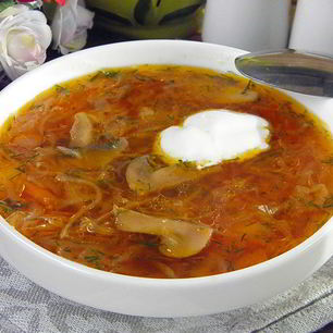 Рецепт Борща вегетарианского с грибами