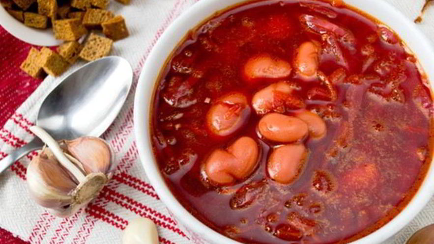 Рецепт холодного борща с фасолью