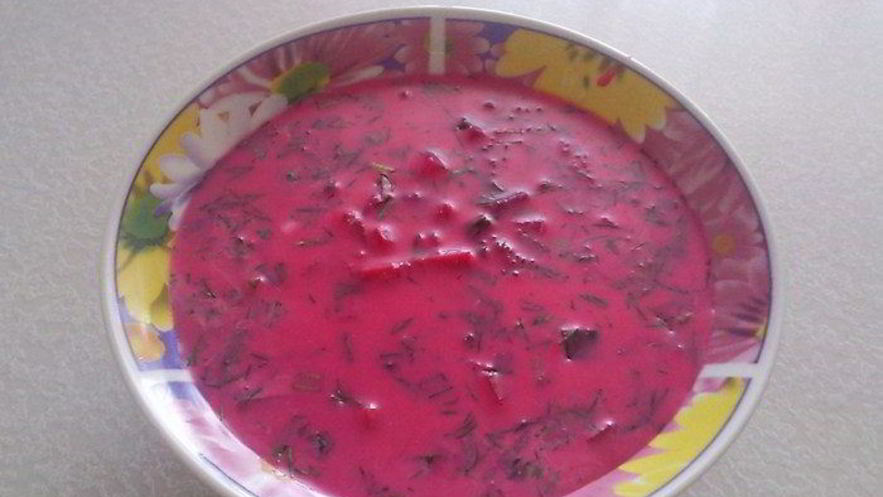 Рецепт холодного борща с кальмарами