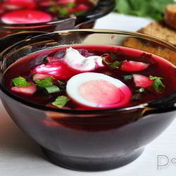 Рецепт Холодного борща со щавелем