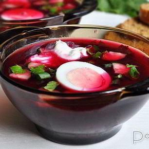 Рецепт Холодного борща со щавелем