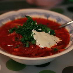 Рецепт Постного борща со свеклой и фасолью