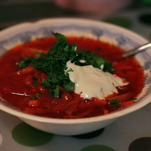 Рецепт Постного борща со свеклой и фасолью