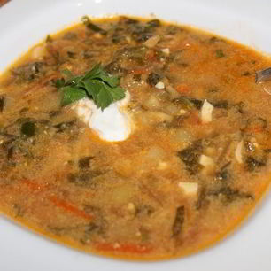 Рецепт Украинского борща со щавелем