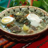 Рецепт Зеленого борща со щавелем и яйцом