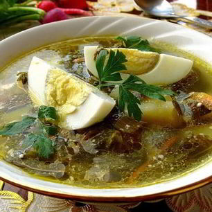 Рецепт Зеленого борща со щавелем по-домашнему