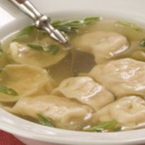 Бульон рыбный с пельменями