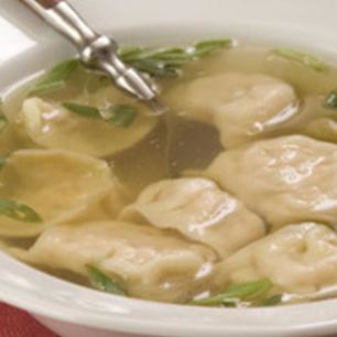Рецепт Бульона рыбного с пельменями