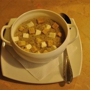 Рецепт Крема-супа из шампиньонов на курином бульоне