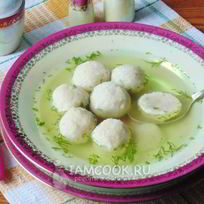 Рецепт Куриного бульона с галушками из лаваша