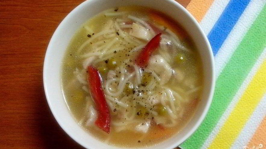 Рецепт куриного супа на овощном бульоне