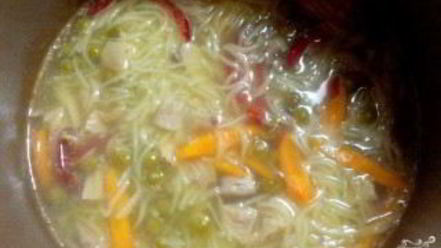 Рецепт куриного супа на овощном бульоне
