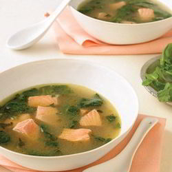 Рецепт Лосося в зеленом бульоне с карри