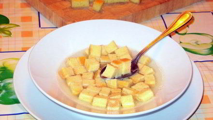 Рецепт манных кубиков для бульона