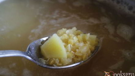 Рецепт пряного чечевичного супа на курином бульоне