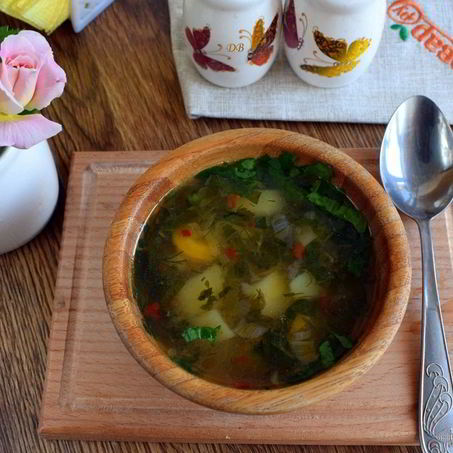 Рецепт Супа из щавеля на курином бульоне