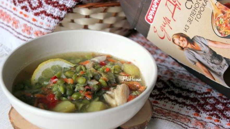 Рецепт супа из зеленого горошка на курином бульоне