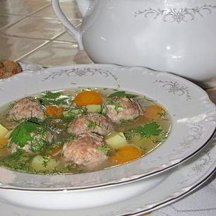 Рецепт Супа с фрикадельками на курином бульоне