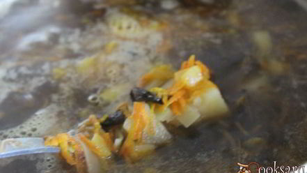 Рецепт супа с сушеными грибами и лапшой на курином бульоне