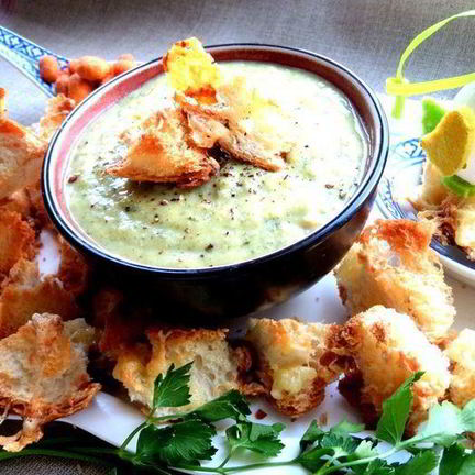 Рецепт Французского чесночного супа с сырными гренками