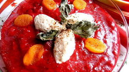 Рецепт гаспачо из ревеня и вишни