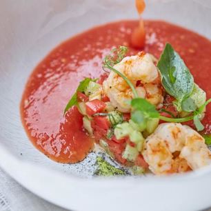 Рецепт Гаспачо с креветками