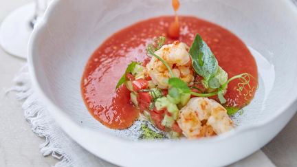 Рецепт Гаспачо с креветками