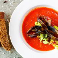 Рецепт Гаспачо с мидиями
