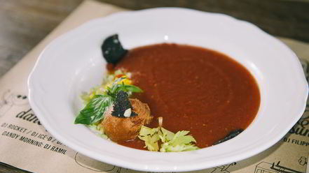 Рецепт гаспачо с сорбетом из томатов