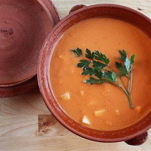 Рецепт Гаспачо с томатами и персиками