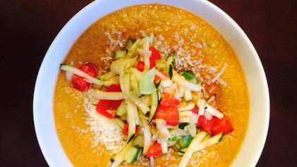 Рецепт Гаспачо с заправкой из цукини