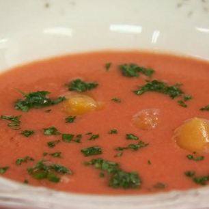 Рецепт Супа Гаспачо с апельсиновым льдом